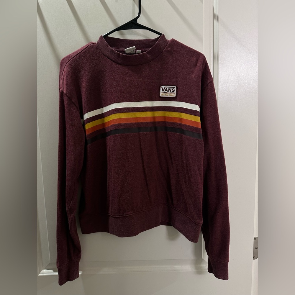 Vans Burgundy Striped Sweatshirt